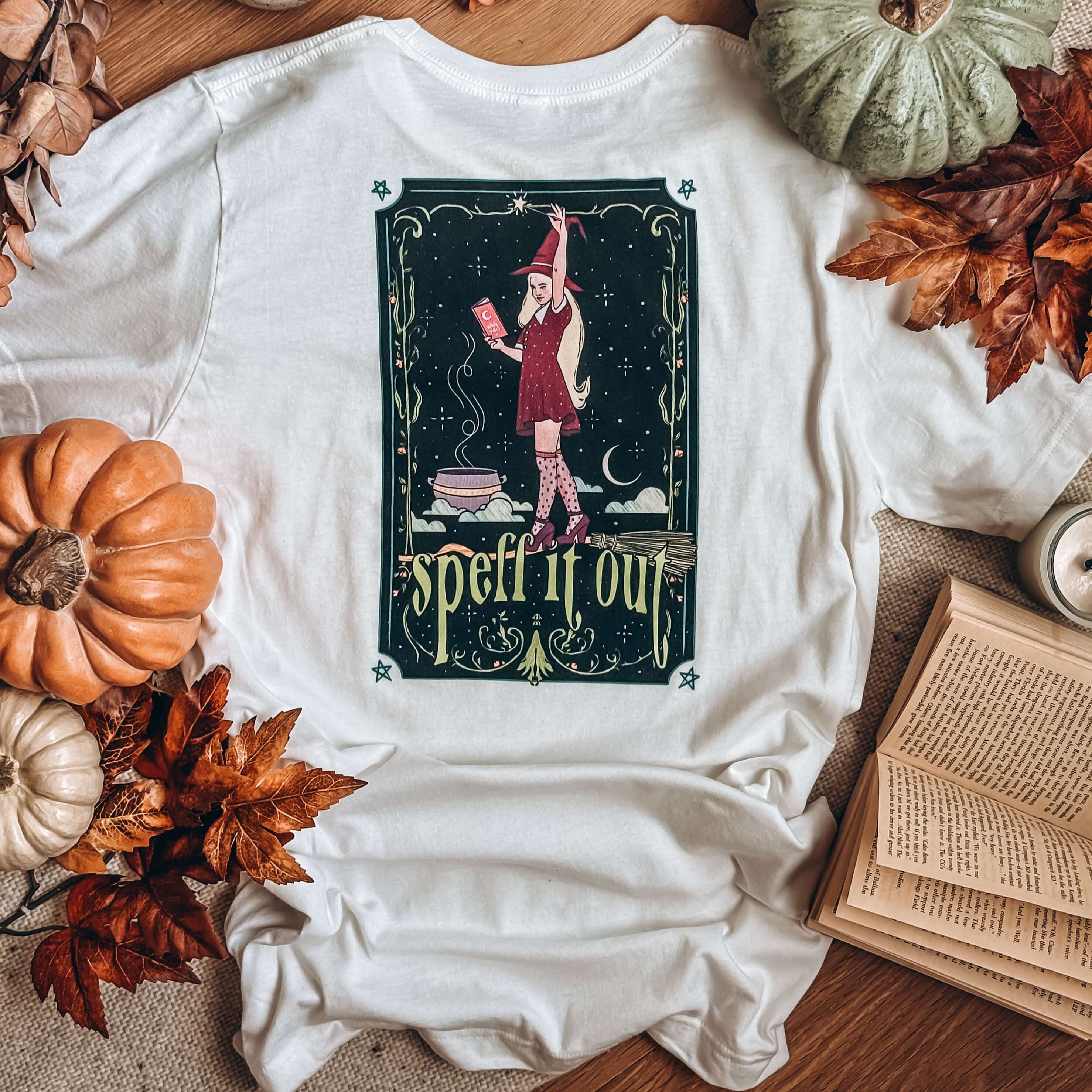 Spell it Out Witch Shirt — White